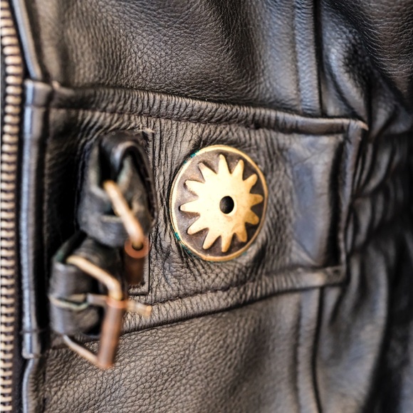 Women's Black Leather Jacket - Picture 4 of 5